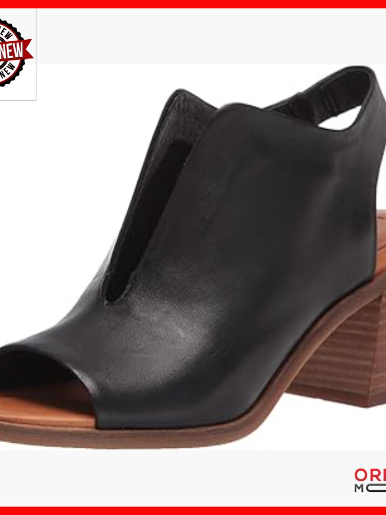 Sling Back Heeled Sandal Pump With Oblique Toe